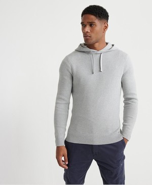 Superdry Edit Cotton Cashmere Férfi Kapucnis Pulóver Szürke | IMXPB8297